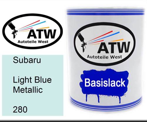 Subaru, Light Blue Metallic, 280: 1L Lackdose, von ATW Autoteile West.